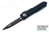 Microtech 232-3T UTX-85 D/E - Black Handle  - Full Serrations - Black Blade