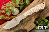 Bark River Knives Mini Canadian Elmax Sandstone Burlap Micarta - Red Liners