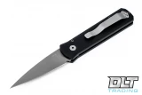 Pro-Tech Godson - Black Handle - Bead Blasted Blade - Left Handed