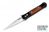 Pro-Tech Don - Black Handle - Snakewood Inlay - Satin Blade