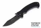 Emerson Tiger - Black Blade - Partially Serrated - Wave Feature