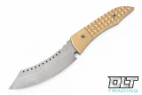 Red Horse Hell Razor Fixed Blade - Frag Pattern Brass