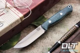 Bark River Knives Bravo EDC M4 Turquoise Burlap - White Liners - Rampless