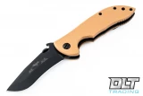 Emerson Mini Commander - Black Blade - Tan G-10 - Wave Feature