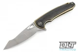 We Knife 810C - Gold Titanium Liner - Carbon Fiber Scale - Stonewashed Blade