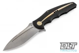 We Knife 608S - Black Handle - Drop Point - Stonewashed Blade