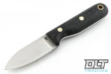 LT Wright Bushbaby 3V - Flat Ground - Black Micarta - Matte Finish