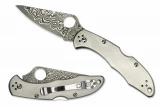 Spyderco Delica 4 - Titanium - Damascus Blade