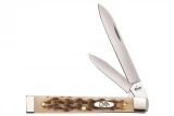 Case Doctor's Knife Amber Bone vs Case Hunter 6" Skinner Blade w Leather Handle