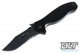 Emerson Patriot - Black Blade - Partially Serrated - Wave Feature