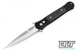 Pro-Tech Large Don - Black Handle - Carbon Fiber Inlay - Satin Blade