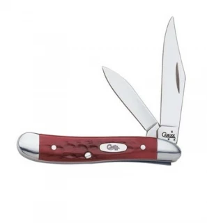 Case Peanut Pocket Knife Pocket Worn Red Bone