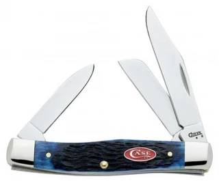 Case Medium Stockman Navy Blue Bone Pocket Knife