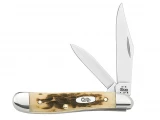 Case Peanut Amber Bone Pocket Knife vs Case Hunter 6" Skinner Blade w Leather Handle