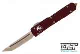 Microtech 123-13MR Ultratech T/E - Merlot Red Handle - Bronze Blade