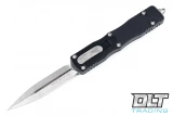 Microtech 227-10 Dirac Delta D/E - Black Handle - Stonewashed Blade