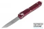 Microtech 123-10DMR Ultratech T/E - Distressed Merlot Red Handle - Apocalyptic Blade