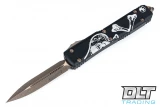 Microtech 122-13DC Ultratech D/E - Black Handle - Bronze Blade - Death Card Engraving