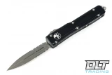 Microtech 122-11DBK Ultratech D/E - Diestressed Black Handle - Stonewashed Blade