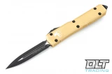 Microtech 122-1CG Ultratech D/E - Gold Handle - Black Blade