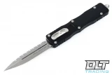 Microtech 227-12 Dirac Delta D/E - Black Handle - Stonewashed Blade