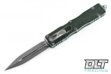Microtech 227-10DOD Dirac Delta D/E - Distressed OD Green Handle - Apocalyptic Blade