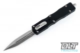 Microtech 225-10 Dirac D/E - Black Handle - Stonewashed Blade