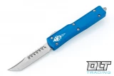 Microtech 419-10BLS UTX-70 Hellhound - Blue Handle - Stonewashed Blade - Signature Series