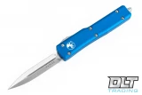 Microtech 147-4BL UTX-70 D/E - Blue Handle - Satin Blade
