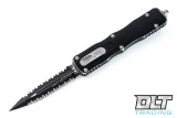 Microtech 227-D3DBK Dirac Delta D/E - Distressed Black Handle - Black Blade