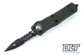 Microtech 138-2OD Troodon D/E - OD Green Handle - Black Blade