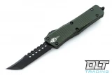 Microtech 619-1DLCTODS Troodon Hellhound - OD Green Handle - DLC Blade