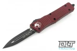 Microtech 142-1MR Combat Troodon D/E - Merlot Red Handle - Black Blade