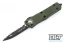 Microtech 138-3OD Troodon D/E - Green Handle  - Full Serrations - Black Blade