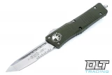 Microtech 144-5OD Combat Troodon T/E - Green Handle  - Partial Serrations - Satin Blade