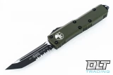 Microtech 233-2OD UTX-85 T/E - Green Handle  - Partial Serrations - Black Blade