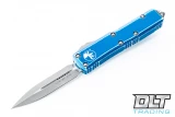 Microtech 232-10DBL UTX-85 D/E - Distressed Blue Handle  - Stonewashed Blade