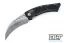 Microtech 166-10PR Hawk - Black Handle  - Stonewashed Blade