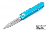 Microtech 232-10DTQ UTX-85 D/E - Distressed Turquoise Handle  - Stonewash Blade
