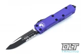 Microtech 231-2PU UTX-85 S/E - Purple Handle  - Partial Serrations - Black Blade