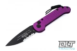 Microtech 135-2VI L.U.D.T P/S - Violet Handle  - Black Blade - Partial Serrations