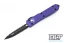 Microtech 122-3PU Ultratech D/E - Purple Handle  - Full Serrations - Black Blade