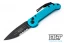 Microtech 135-2TQ LUDT - Turquoise Handle  - Black Blade - Partial Serrations