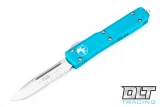Microtech 121-5TQ Ultratech S/E - Turquoise Handle  - Satin Blade - Partial Serrations