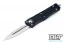 Microtech 138-12 Troodon D/E F/S - Black Handle  - Full Serrations - Stonewash Blade