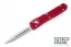 Microtech 122-10RD Ultratech D/E - Red Handle  - Contoured - Stonewash Blade
