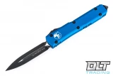 Microtech 122-1BL Ultratech D/E - Blue Handle - Contoured - Black Blade