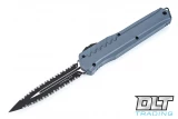 Microtech 242M-D3GY Cypher D/E - Gray Handle - Black Blade - Full Serrations