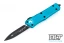 Microtech 138-1TQ Troodon D/E - Turquoise Handle - Black Blade
