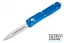 Microtech 122-4BL Ultratech D/E - Blue Handle - Contoured - Satin Blade